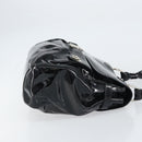 Salvatore Ferragamo Gancini Shoulder Bag Enamel Black Silver Auth BA8687-4