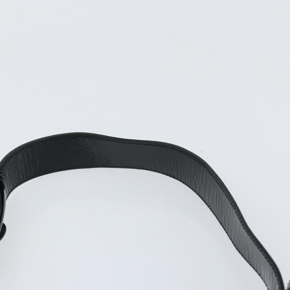 Salvatore Ferragamo Gancini Shoulder Bag Enamel Black Silver Auth BA8687