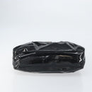 Salvatore Ferragamo Gancini Shoulder Bag Enamel Black Silver Auth BA8687-9