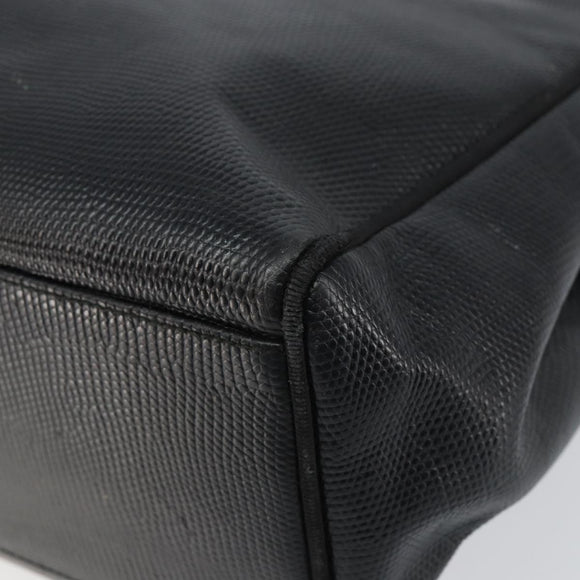 Salvatore Ferragamo Vala Tote Bag Leather Black Gold Auth BA8688