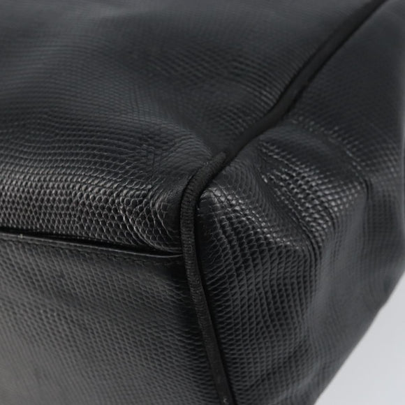 Salvatore Ferragamo Vala Tote Bag Leather Black Gold Auth BA8688