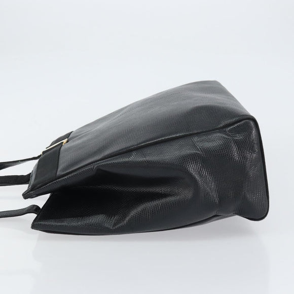 Salvatore Ferragamo Vala Tote Bag Leather Black Gold Auth BA8688