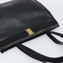 Salvatore Ferragamo Vala Tote Bag Leather Black Gold Auth BA8688-6