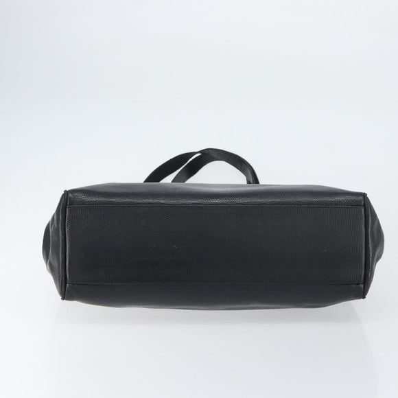 Salvatore Ferragamo Vala Tote Bag Leather Black Gold Auth BA8688