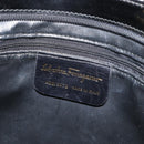 Salvatore Ferragamo Vala Tote Bag Canvas Black Gold Auth BA8689-16