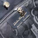 Salvatore Ferragamo Gancini Shoulder Bag Leather Black Gold Auth BA8690-14