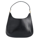 Salvatore Ferragamo Gancini Shoulder Bag Leather Black Gold Auth BA8690-2