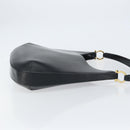 Salvatore Ferragamo Gancini Shoulder Bag Leather Black Gold Auth BA8690-4