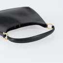 Salvatore Ferragamo Gancini Shoulder Bag Leather Black Gold Auth BA8690-7