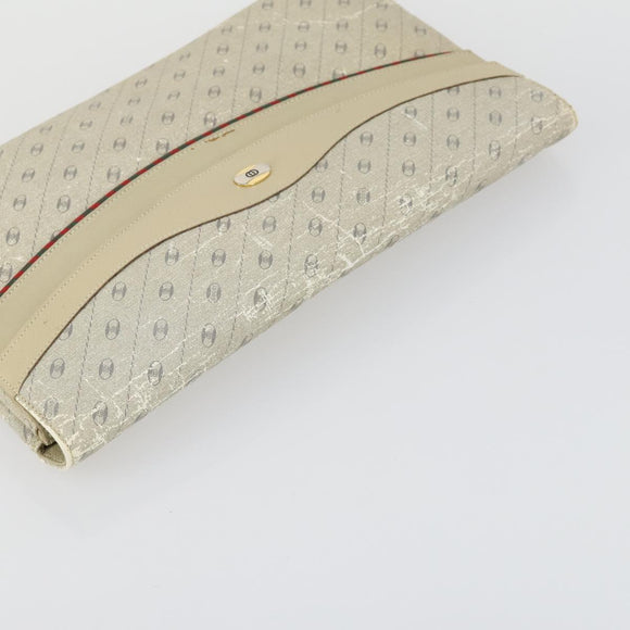 Salvatore Ferragamo Gucci Clutch Hand Bag Canvas PVC 2 Set Beige Auth BA8691