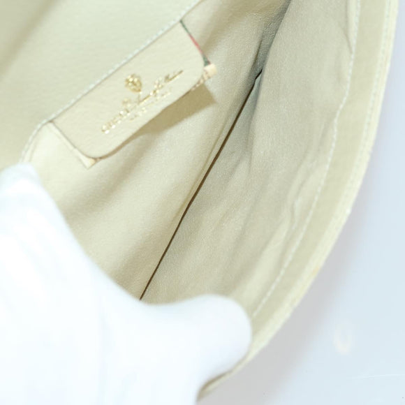 Salvatore Ferragamo Gucci Clutch Hand Bag Canvas PVC 2 Set Beige Auth BA8691