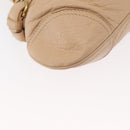 Salvatore Ferragamo Gancini Hand Bag Leather Beige Gold Auth BA8692-9