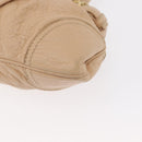 Salvatore Ferragamo Gancini Hand Bag Leather Beige Gold Auth BA8692-14