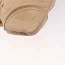 Salvatore Ferragamo Gancini Hand Bag Leather Beige Gold Auth BA8692-15