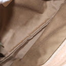 Salvatore Ferragamo Gancini Hand Bag Leather Beige Gold Auth BA8692-11