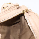 Salvatore Ferragamo Gancini Hand Bag Leather Beige Gold Auth BA8692-18