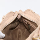 Salvatore Ferragamo Gancini Hand Bag Leather Beige Gold Auth BA8692-19