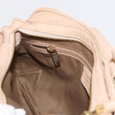 Salvatore Ferragamo Gancini Hand Bag Leather Beige Gold Auth BA8692-20