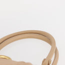 Salvatore Ferragamo Gancini Hand Bag Leather Beige Gold Auth BA8692-8