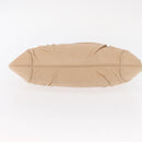 Salvatore Ferragamo Gancini Hand Bag Leather Beige Gold Auth BA8692-5