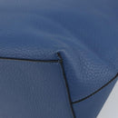 VALENTINO Studs Tote Bag Leather Blue Silver Auth BA8693-15