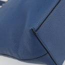 VALENTINO Studs Tote Bag Leather Blue Silver Auth BA8693-16