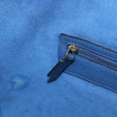 VALENTINO Studs Tote Bag Leather Blue Silver Auth BA8693-21