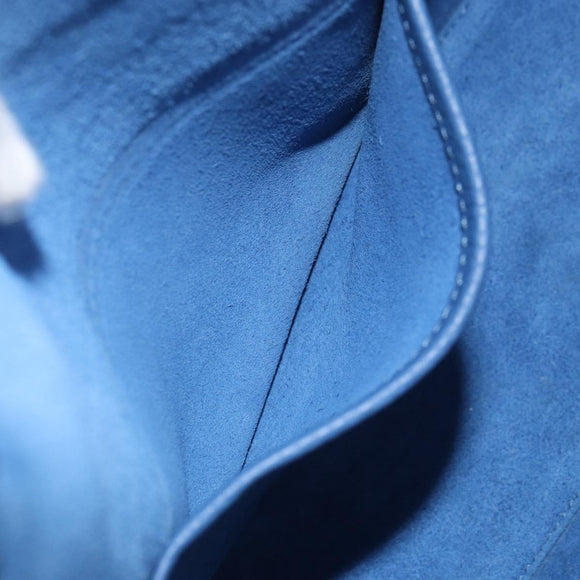 VALENTINO Studs Tote Bag Leather Blue Silver Auth BA8693