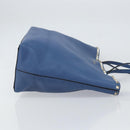 VALENTINO Studs Tote Bag Leather Blue Silver Auth BA8693-3
