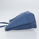 VALENTINO Studs Tote Bag Leather Blue Silver Auth BA8693-4