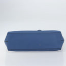 VALENTINO Studs Tote Bag Leather Blue Silver Auth BA8693-5