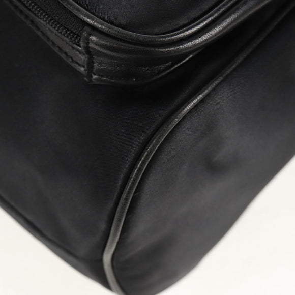 VALENTINO Backpack Nylon Leather Black Gold Auth BA8694