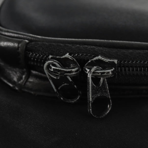 VALENTINO Backpack Nylon Leather Black Gold Auth BA8694