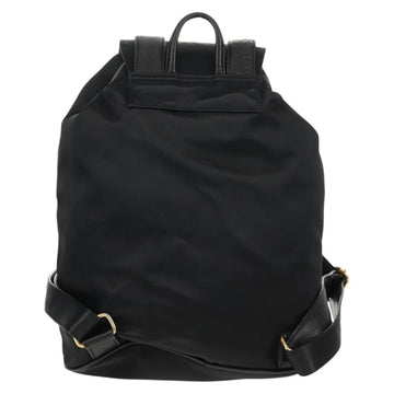 VALENTINO Backpack Nylon Leather Black Gold Auth BA8694 - 0
