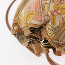 LOEWE Backpack Canvas Leather Beige Gold Auth BA8695-6