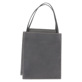HERMES Lucy PM Hand Bag Leather Gray Auth BA8697
