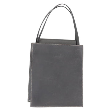 HERMES Lucy PM Hand Bag Leather Gray Auth BA8697