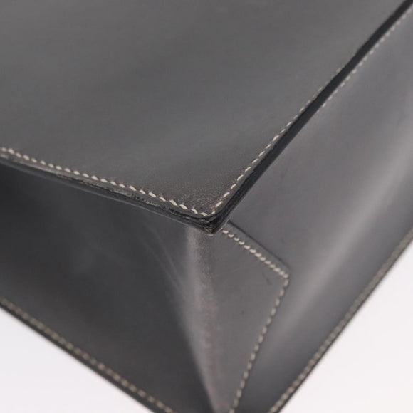 HERMES Lucy PM Hand Bag Leather Gray Auth BA8697