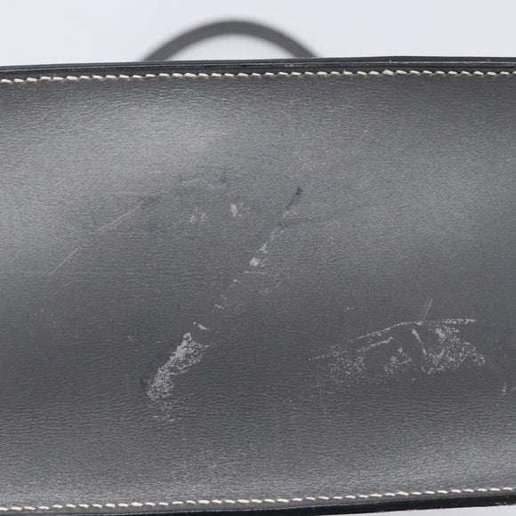 HERMES Lucy PM Hand Bag Leather Gray Auth BA8697