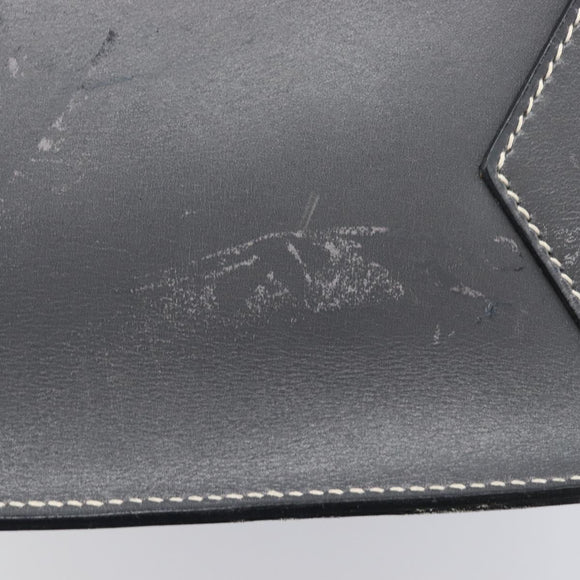 HERMES Lucy PM Hand Bag Leather Gray Auth BA8697