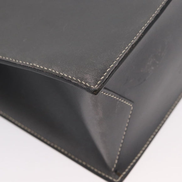 HERMES Lucy PM Hand Bag Leather Gray Auth BA8697