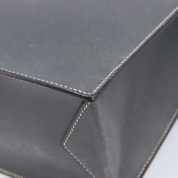 HERMES Lucy PM Hand Bag Leather Gray Auth BA8697