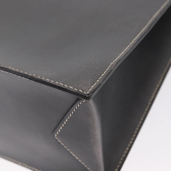 HERMES Lucy PM Hand Bag Leather Gray Auth BA8697