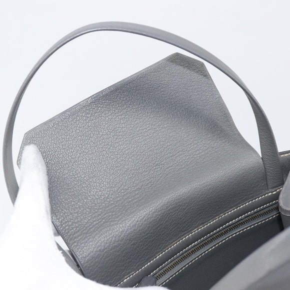HERMES Lucy PM Hand Bag Leather Gray Auth BA8697