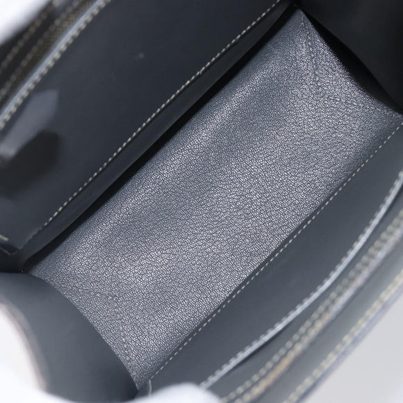 HERMES Lucy PM Hand Bag Leather Gray Auth BA8697