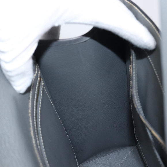 HERMES Lucy PM Hand Bag Leather Gray Auth BA8697