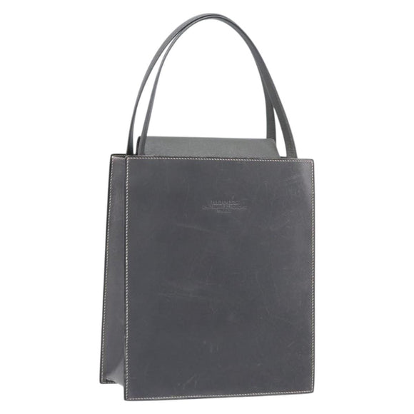 HERMES Lucy PM Hand Bag Leather Gray Auth BA8697