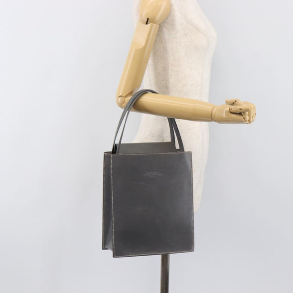 HERMES Lucy PM Hand Bag Leather Gray Auth BA8697