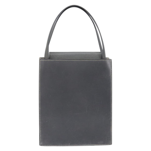 HERMES Lucy PM Hand Bag Leather Gray Auth BA8697