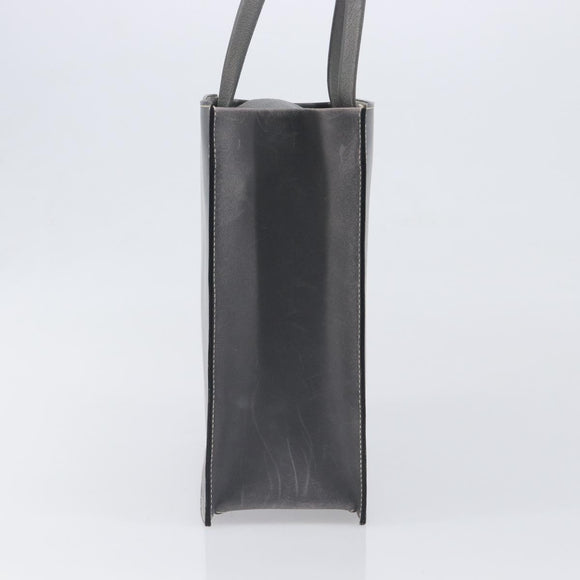 HERMES Lucy PM Hand Bag Leather Gray Auth BA8697